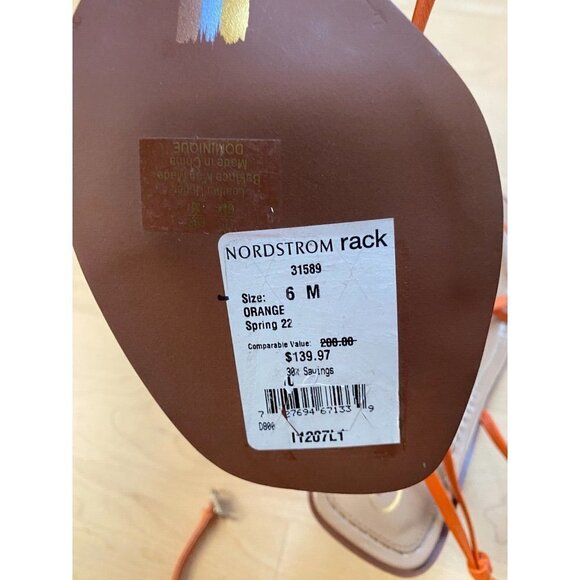 SAM Edelman BNWT "Dominique" Ankle Strap Kitten Heel Women New Orange - Picture 8 of 9